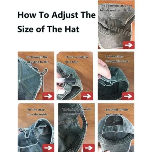 Vintage Cotton Washed Adjustable Baseball Caps Black-green - Picture 6 of 7